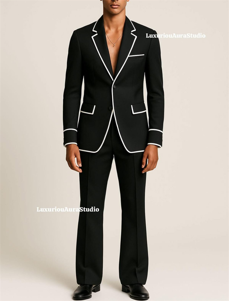 Men Formal Wear With Coat - Designer Black Men Suit Set 2