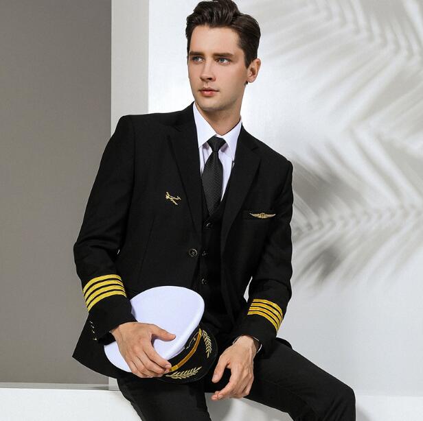 Men Formal Wear With Coat - Aviation Professional Wear Aviator Uniform Men