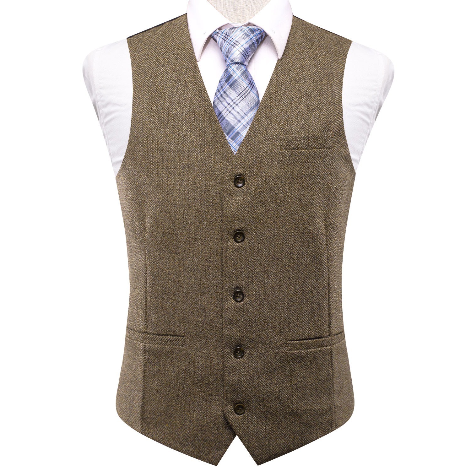 Men's Imitation Wool-Linen Bro - Men Linen Formal Wear 评论和价格
