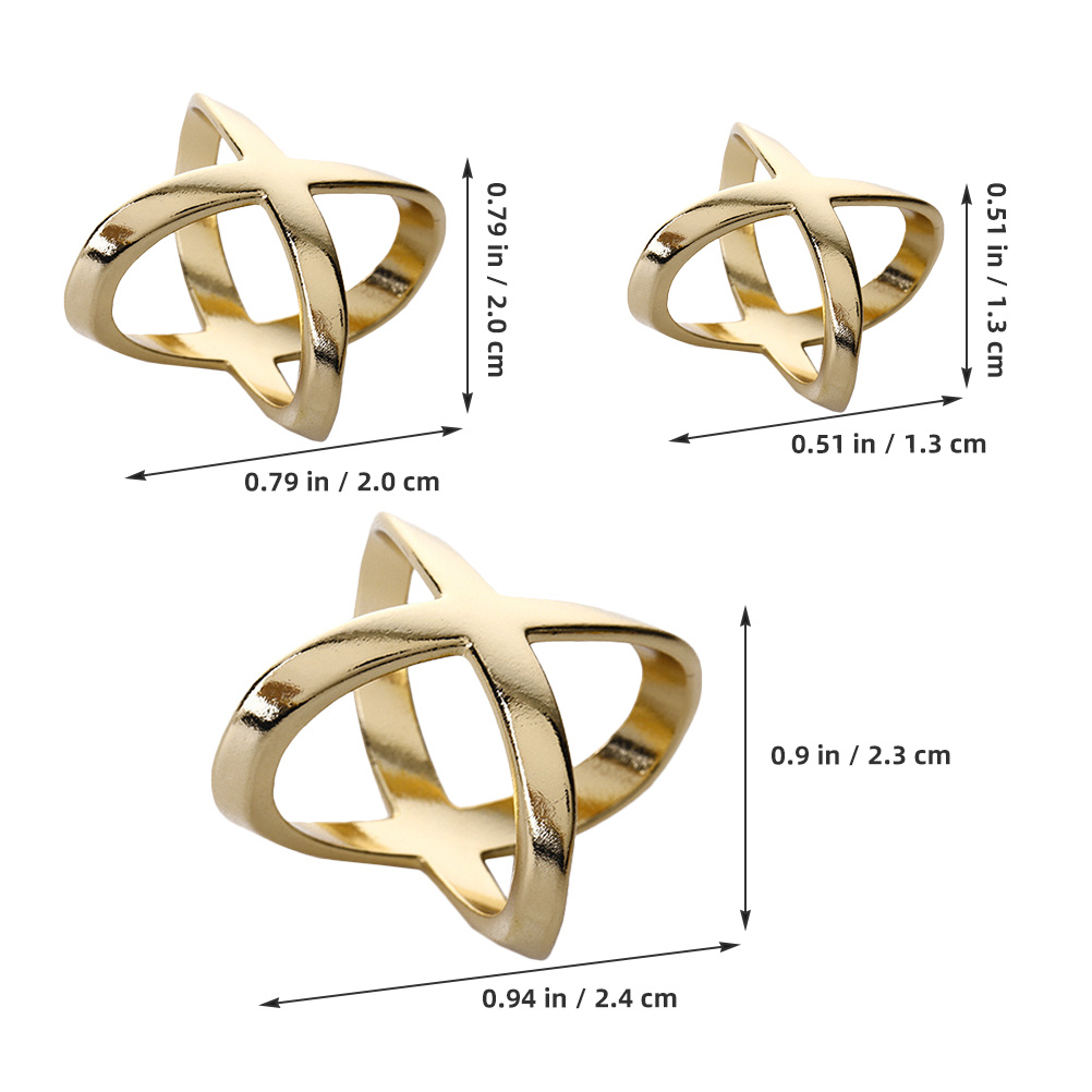 3pcs X Shaped Alloy Scarf Ring - Silk Tie Woven 评论和价格
