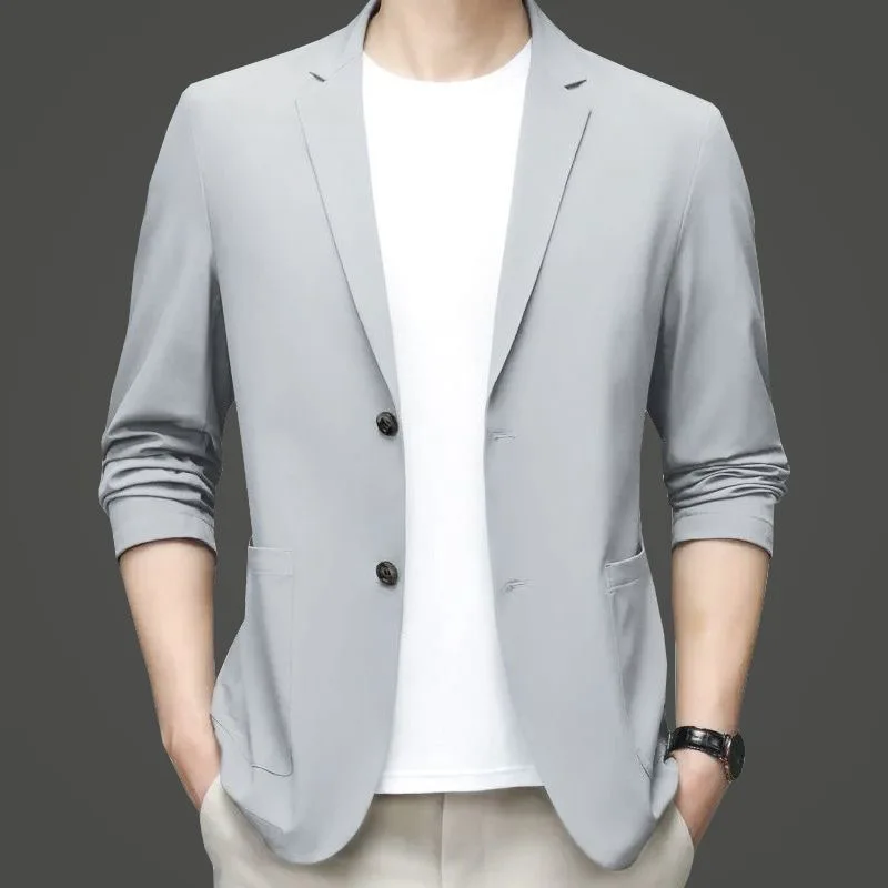 New Summer Men Thin Blazers Bu - Men Formal Wear With Coat 评论和价格