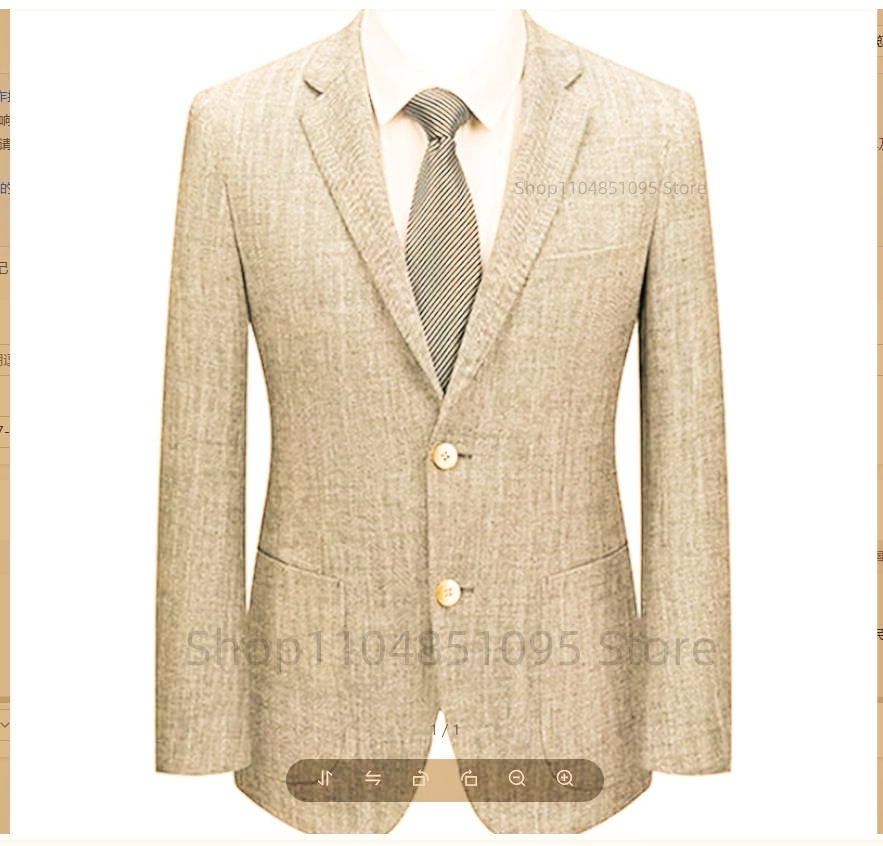 Men's Slim Fit Linen Suit Blaz - Men Linen Formal Wear 评论和价格