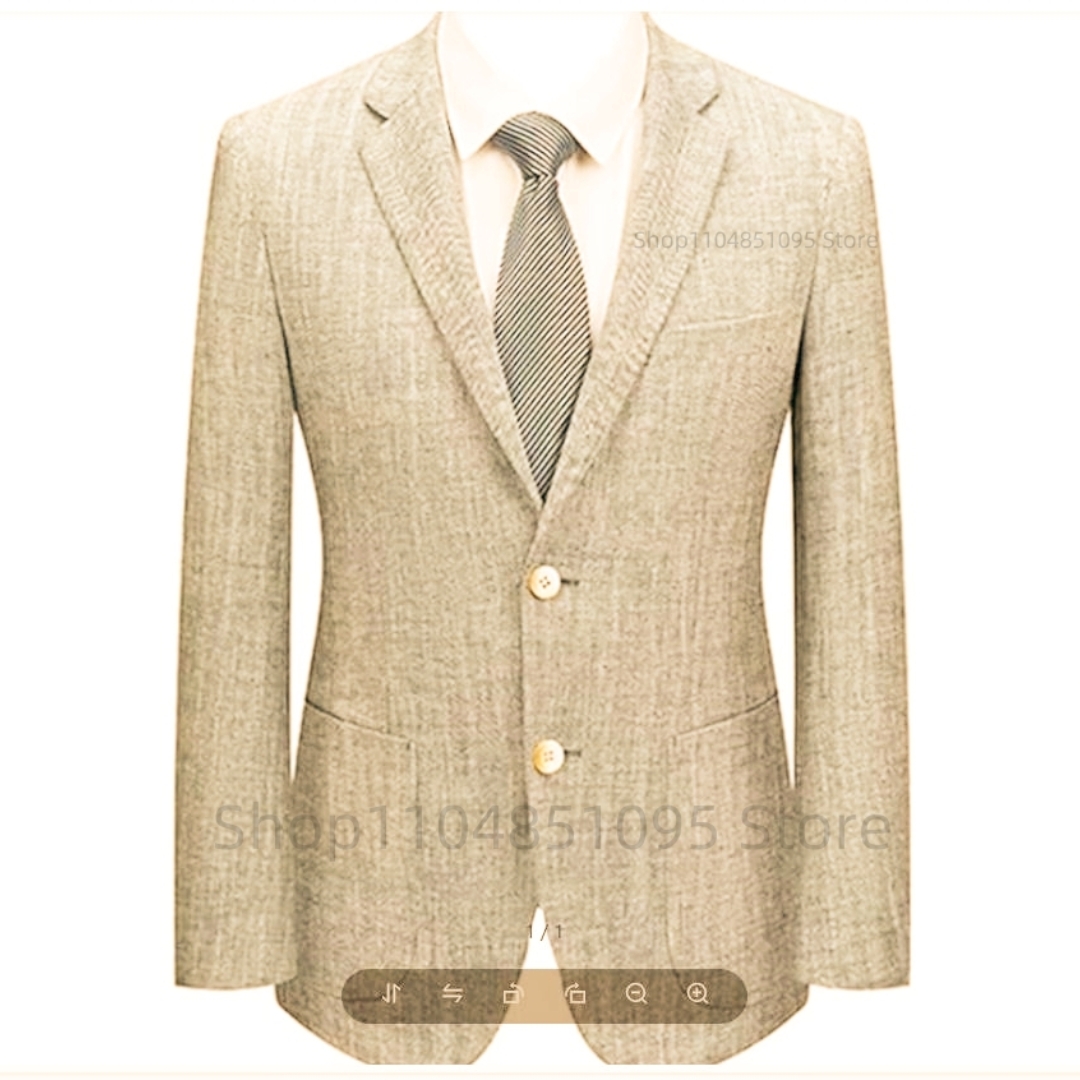 Men's Slim Fit Linen Suit Blaz - Men Linen Formal Wear 评论和价格