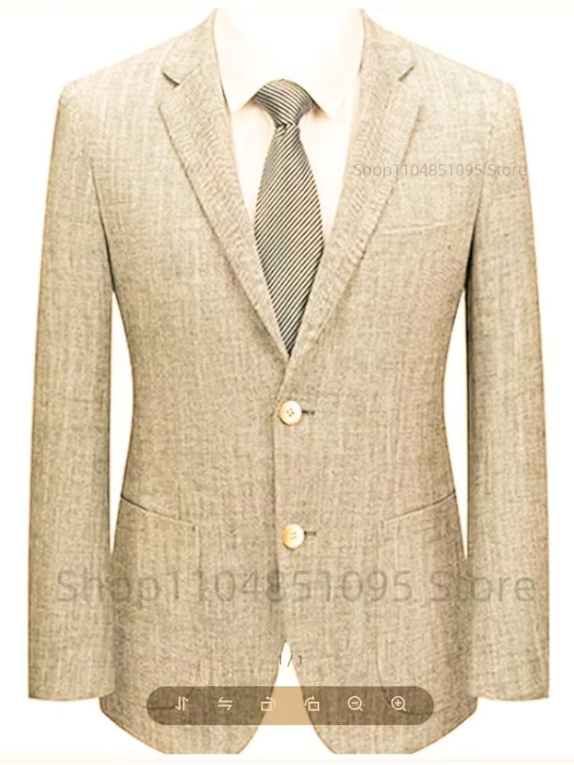 Men's Slim Fit Linen Suit Blaz - Men Linen Formal Wear 评论和价格