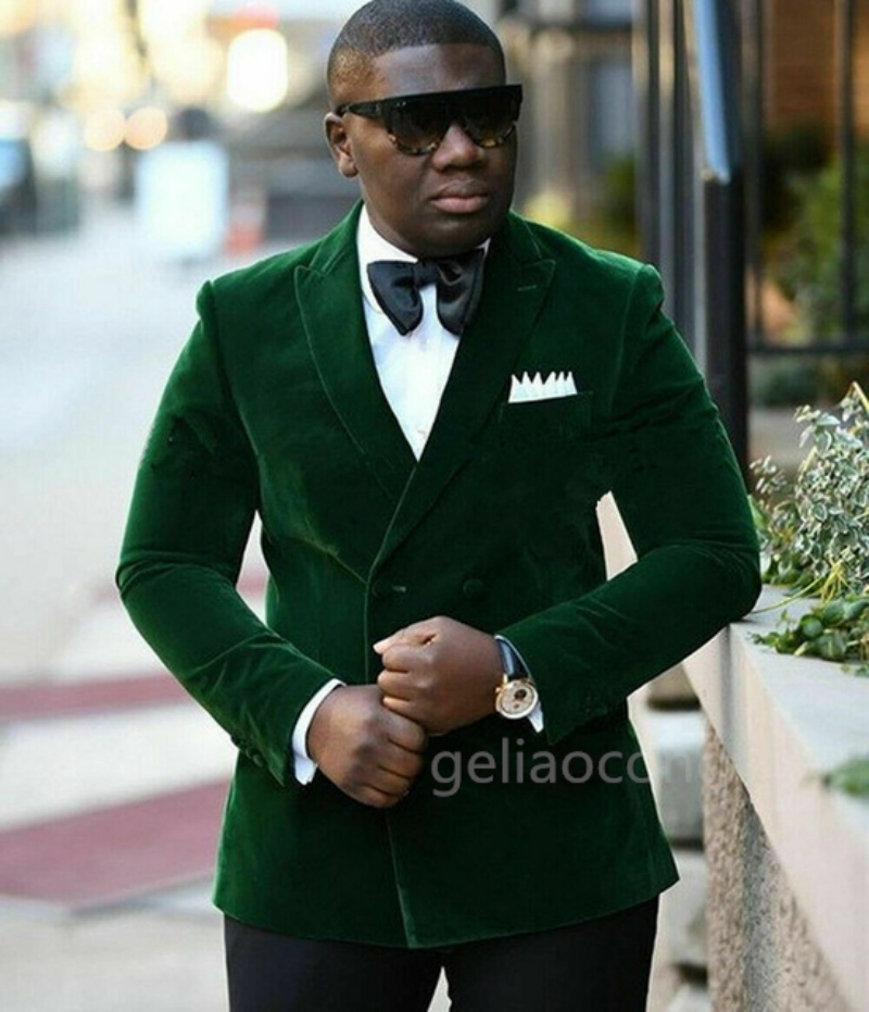 XS-6XL Velvet Wedding Men Suit - Men Formal Wear With Coat 评论和价格