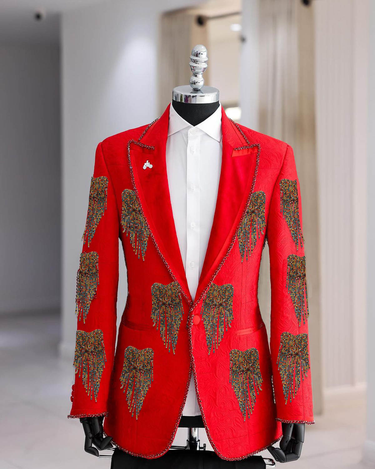 Fashion Wedding Men Suit Cryst - Men Formal Wear With Coat 评论和价格