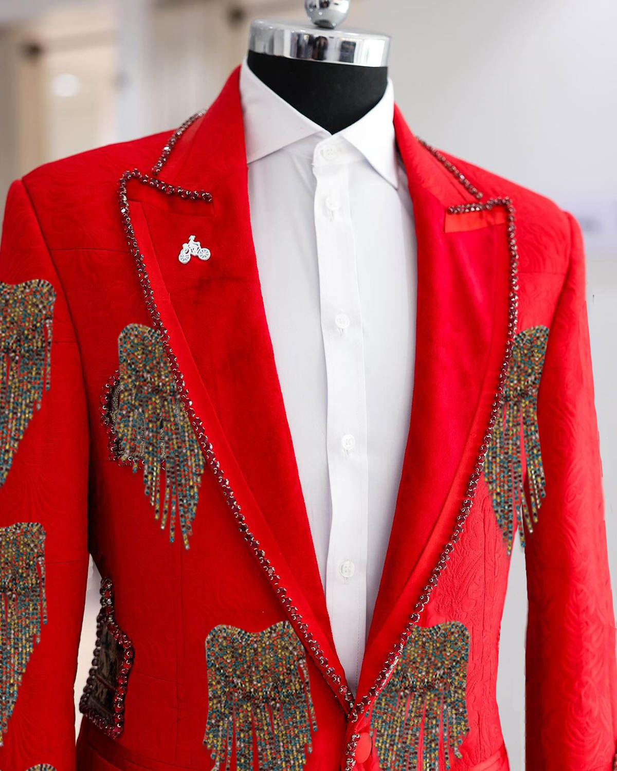 Fashion Wedding Men Suit Cryst - Men Formal Wear With Coat 评论和价格