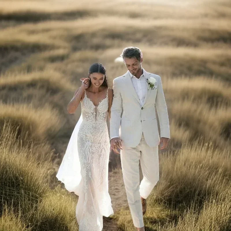 Linen Wedding Tuxedo For Men S - Men Linen Formal Wear 评论和价格