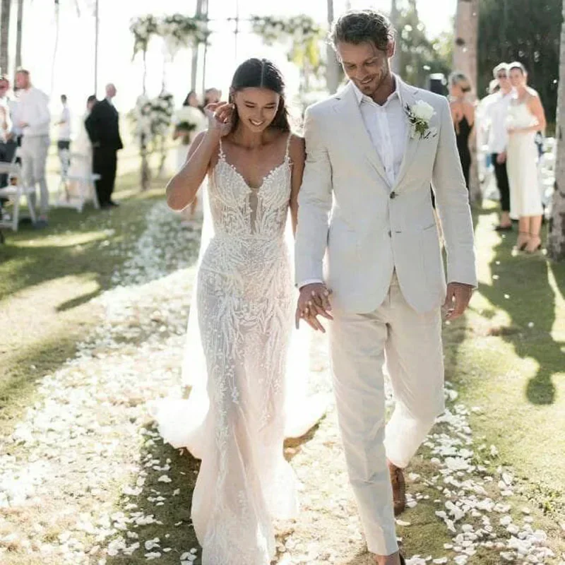 Linen Wedding Tuxedo For Men S - Men Linen Formal Wear 评论和价格