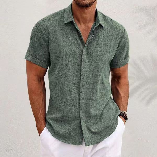 Men's Fashion Casual Solid Col - Men Linen Formal Wear 评论和价格