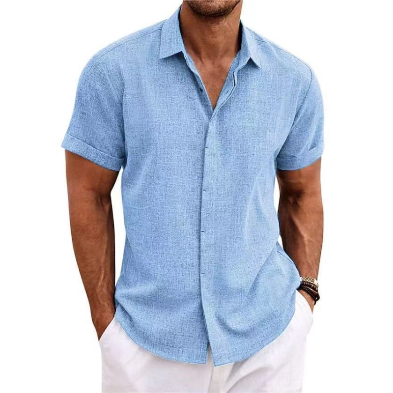 Men's Fashion Casual Solid Col - Men Linen Formal Wear 评论和价格