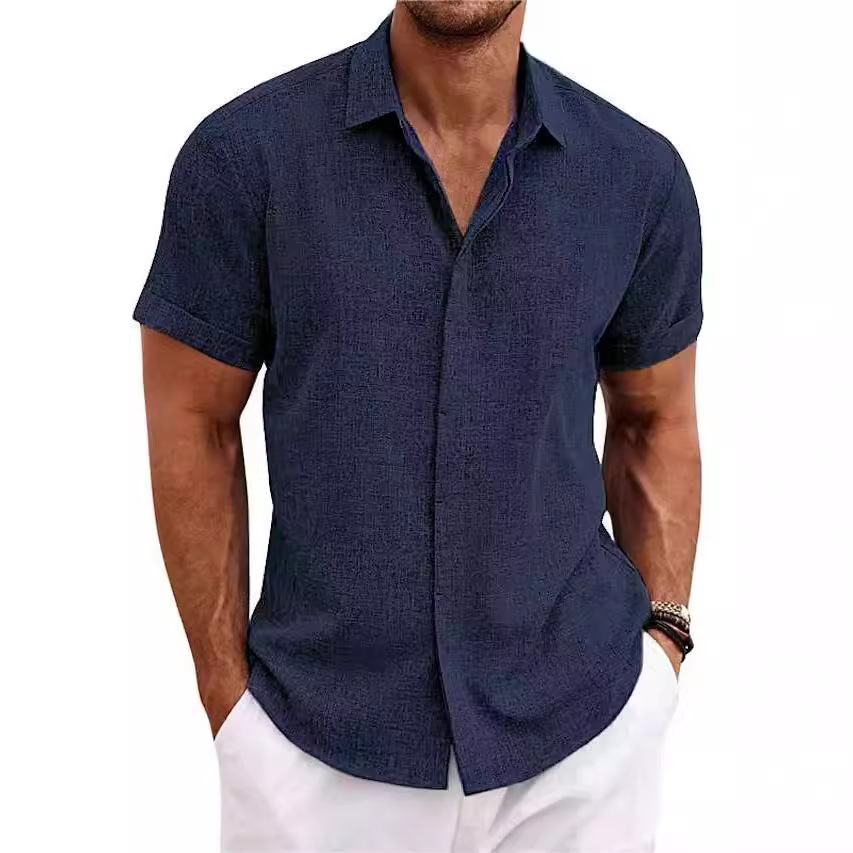 Men's Fashion Casual Solid Col - Men Linen Formal Wear 评论和价格