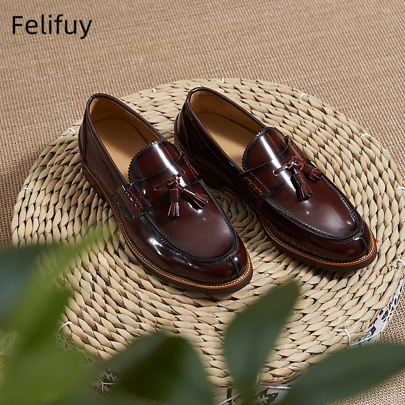 New Brown Men Flat Loafers Cow - Men Formal Wear For Wedding 评论和价格