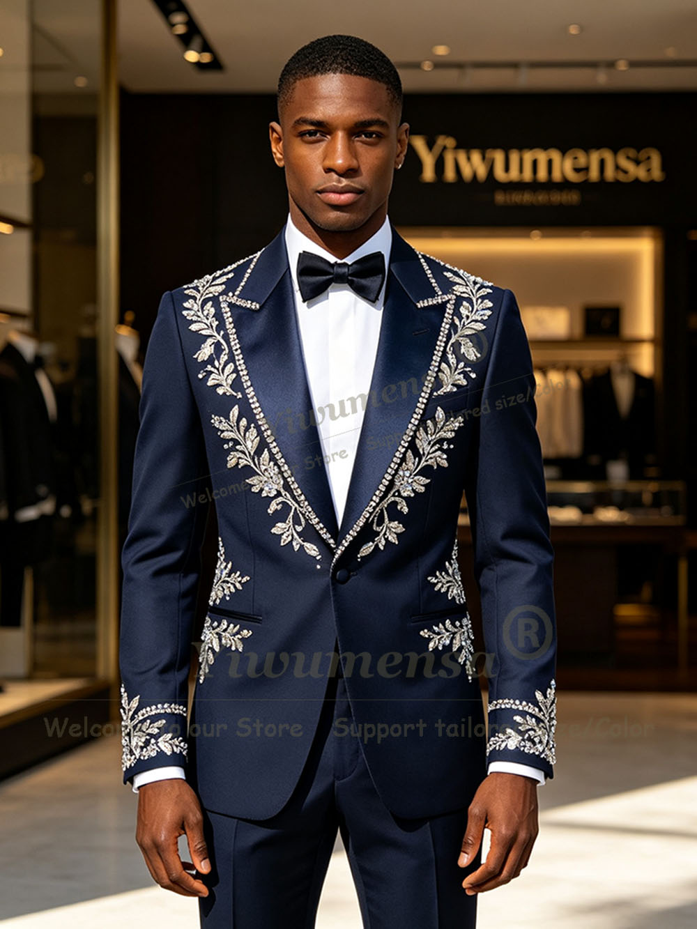 Elegant Nvay Blue Suits Men 2  - Men'S Formal Wear In Wedding 评论和价格