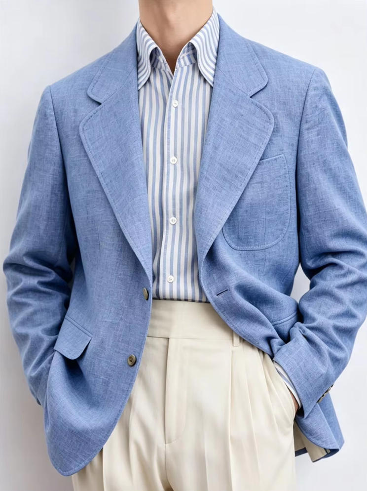Only Linen Men's Blazer 1PCS B - Men Linen Formal Wear 评论和价格