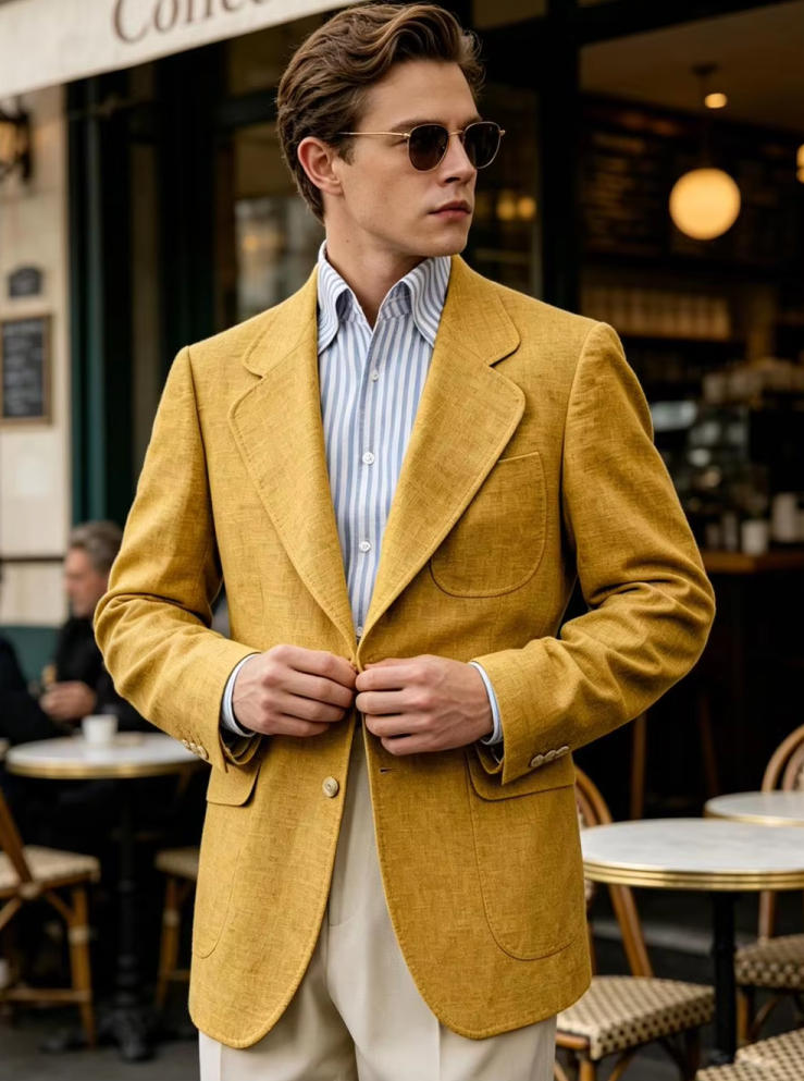 Only Linen Men's Blazer 1PCS B - Men Linen Formal Wear 评论和价格
