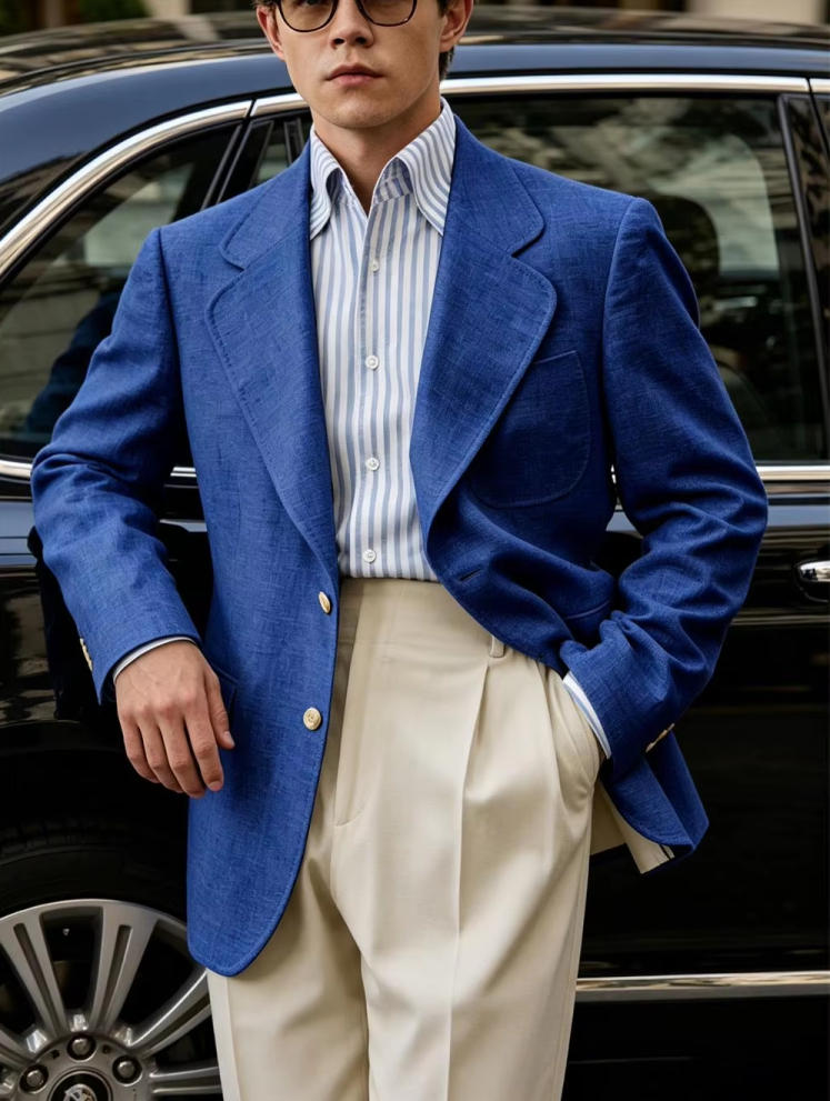 Only Linen Men's Blazer 1PCS B - Men Linen Formal Wear 评论和价格