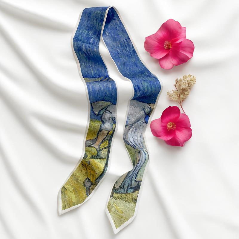 Prints Long Hairband Skinny Ne - Silk Tie Woven 评论和价格