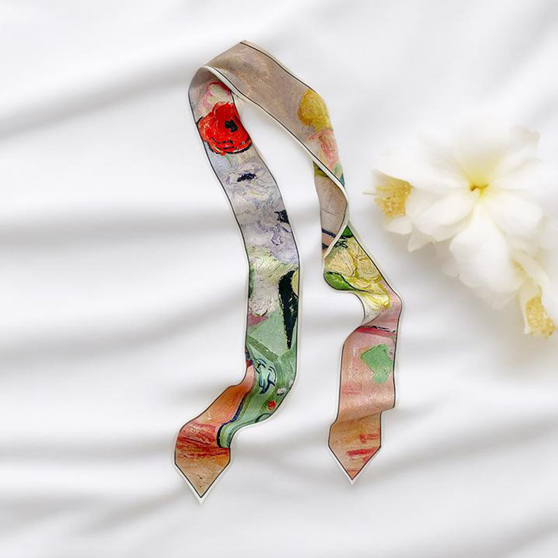 Prints Long Hairband Skinny Ne - Silk Tie Woven 评论和价格