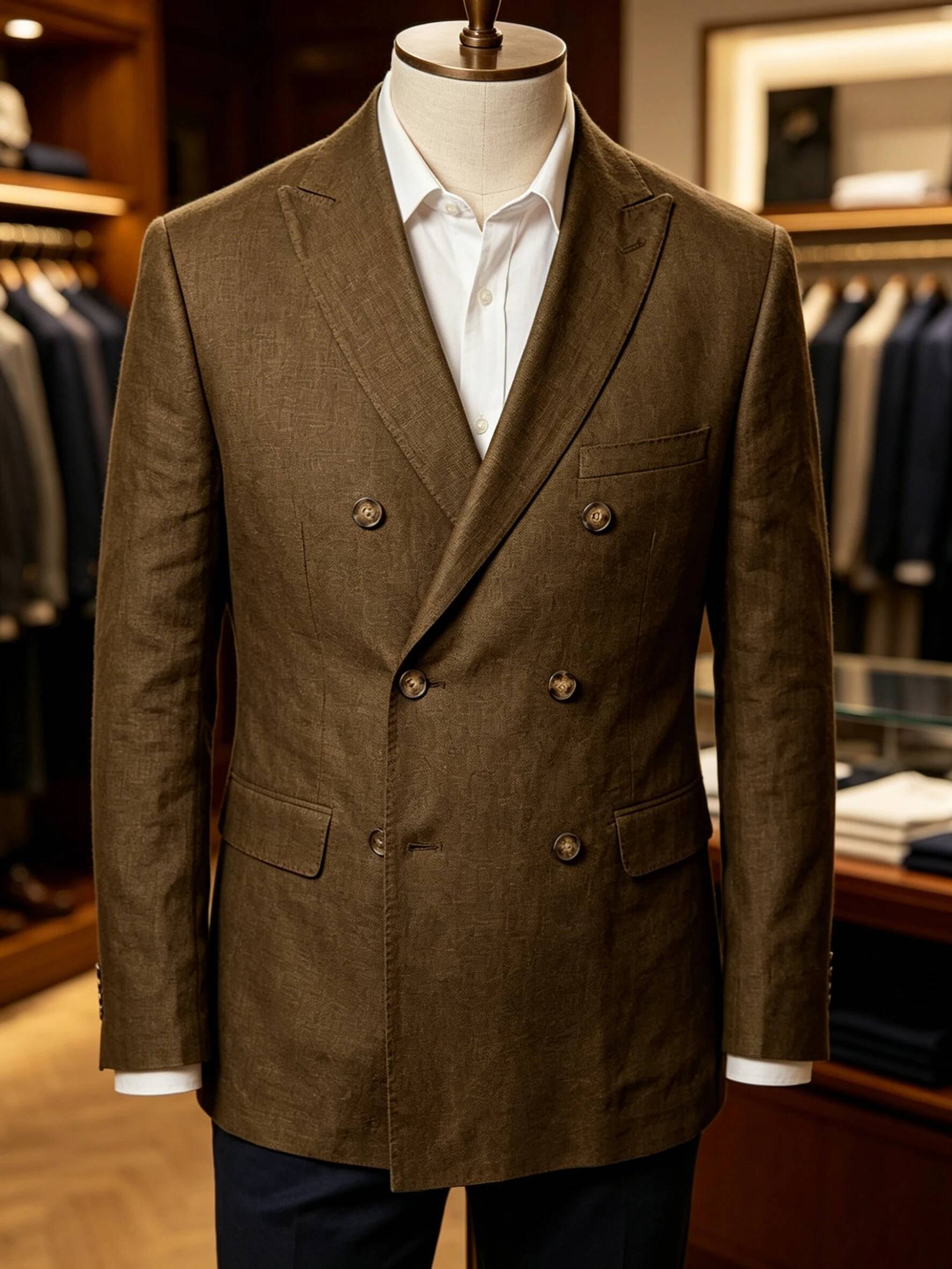 Men's Sport Coat Summer Double - Men Linen Formal Wear 评论和价格