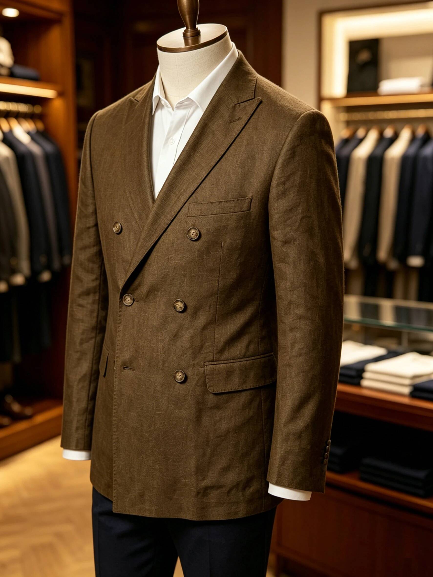 Men's Sport Coat Summer Double - Men Linen Formal Wear 评论和价格