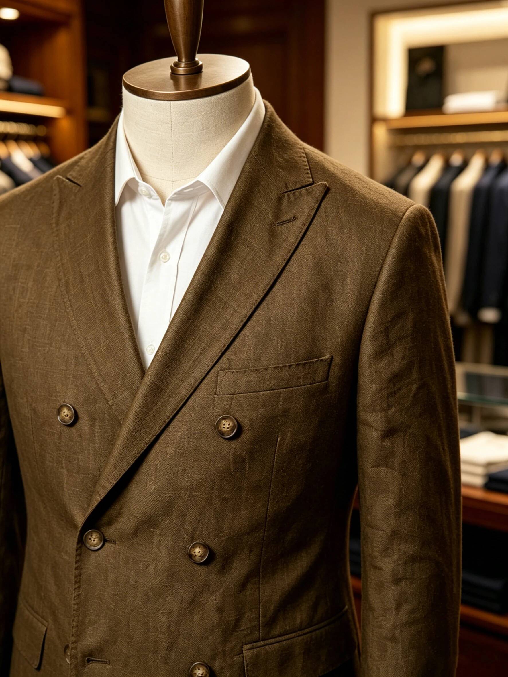 Men's Sport Coat Summer Double - Men Linen Formal Wear 评论和价格