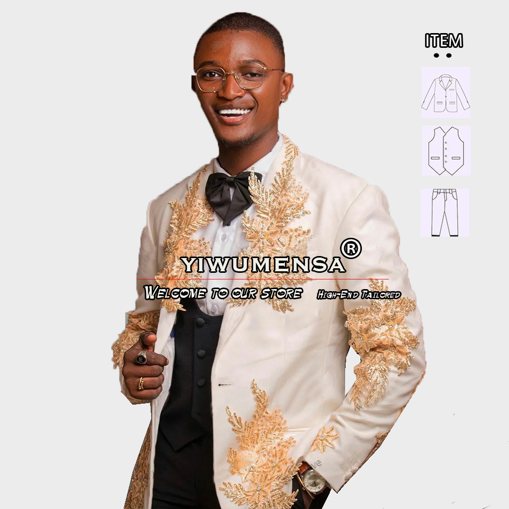 Customized 3 Pieces Suits Men  - Men Formal Wear For Wedding 评论和价格