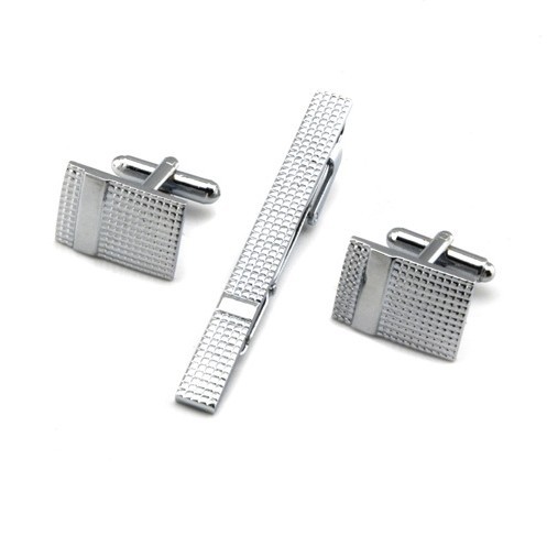 A Set Men's Tie Clip Cufflinks - Mens Formal Look 评论和价格